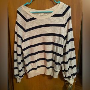 Altard state navy and cream striped sweater lightweight Large
